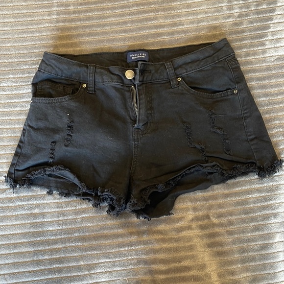 Angel Kiss black denim shorts Size 5 Good condition - Picture 1 of 3